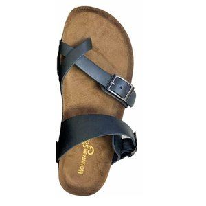 Mountain Sole Right Shoe ONLY Black Leather Sandal Slip On Adj Size 7